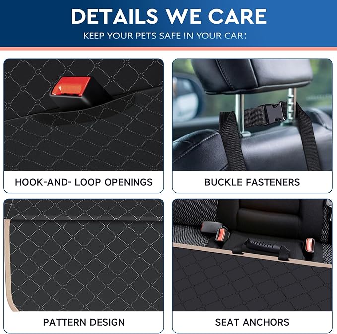 Dog Car Seat Cover Dog Seat Cover for Back Seat Scratch Prevention Dog Hammock Protects Against Dirt Dog Seat Covers for Cars Fits for Small SUVs and Trucks 54"x 58"