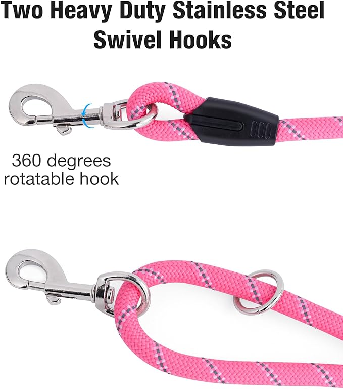 Long Dog Leash for Dog Training 16FT/30FT/50FT/100FT 30FT Pink