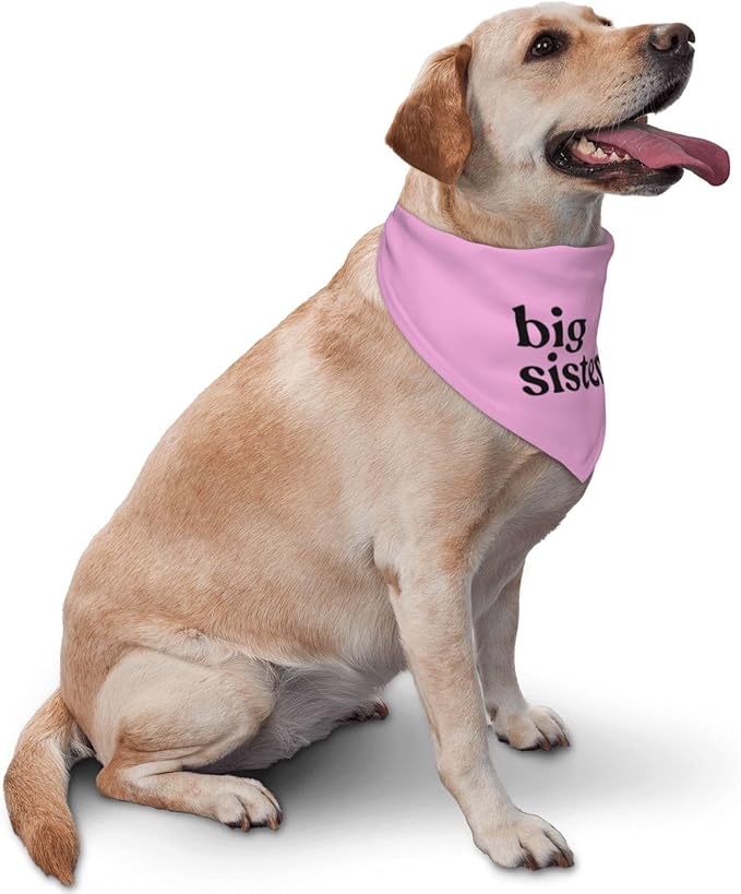 Big Sister Dog Bandana,Baby Announcement Dog Bandana,Gender Reveal,Pet Scarf, Pet Accessories for Photo Props Accessories (pink)