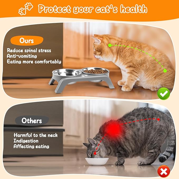 Elevated Cat Bowls 2 Thick