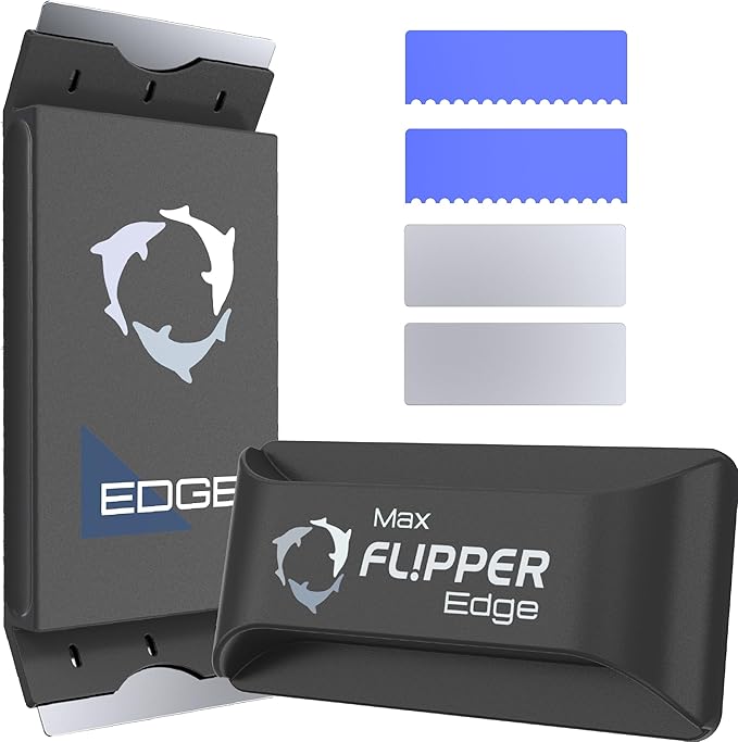 Flipper EDGE 2-in-1 Scrubber Scraper Floating Magnetic Fish Tank Aquarium Cleaner with DUAL BLADES