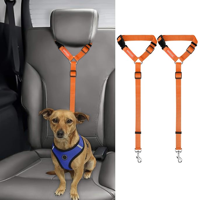 BWOGUE 2 Packs Dog Cat Safety Seat Belt