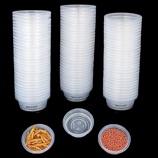 100 pcs 0.5oz Crested Gecko Food and Water Feeding Cups