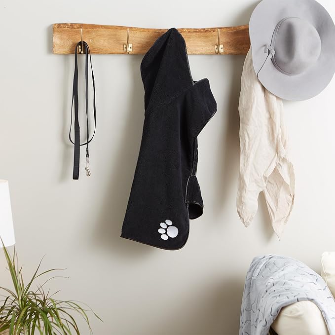 Bone Dry Pet Robe Collection Embroidered Absorbent Microfiber Bath Robe with Adjustable Closure