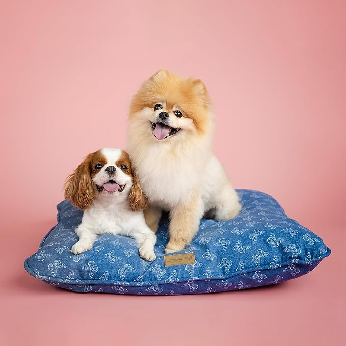 Doggy Parton Rustic Denim Butterfly Bed