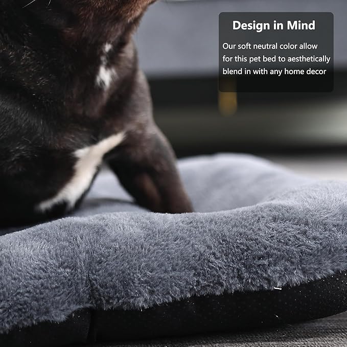 24 inch Dog Bed for Crate Washable Extra Soft Small Dog Bed Pillow with Zipper fit Small Breed Pets 24 x 18 inch