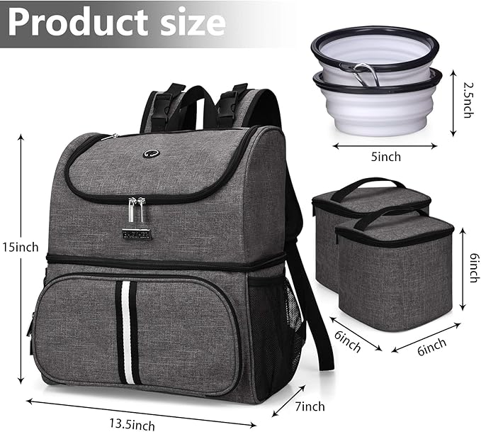 BAGLHER Pet Travel Bag 2 Silicone 2 Food