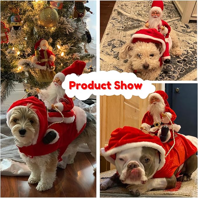 BWOGUE Santa Dog Costume Christmas Pet Clothes Santa
