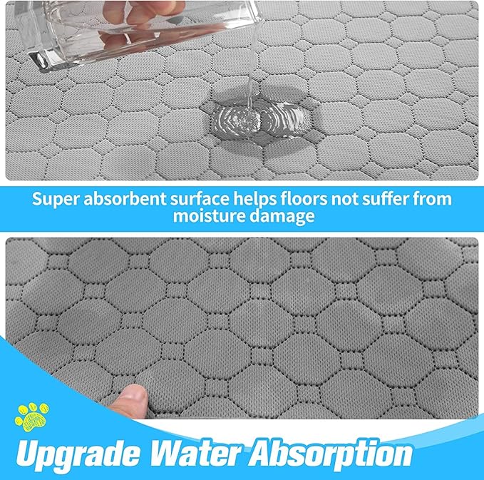 BINGPET Waterproof Dog Food Mat Non-Slip 2 Pcs 24" X 16" Anti-Slipextra 2 Pack