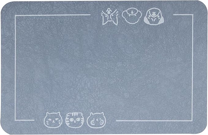 YCT Cat Pet Food Mat 16.9"x24" Navy