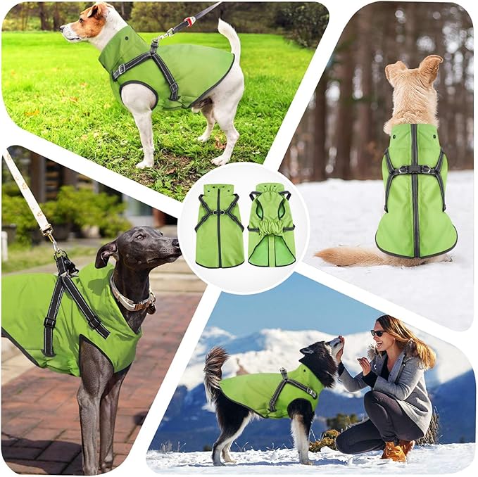 Mosucoirl Dog Raincoat Waterproof Dog Hoodie Reflective Dog Raincoat Hooded Adjustable Rain Jacket for Small Medium Large Dogs Puppies (Green, XXL)