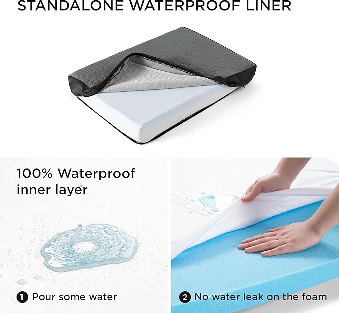 Bedsure Orthopedic Dog Bed for Medium Dogs 2-Layer Thick (30x20x3 Inches),