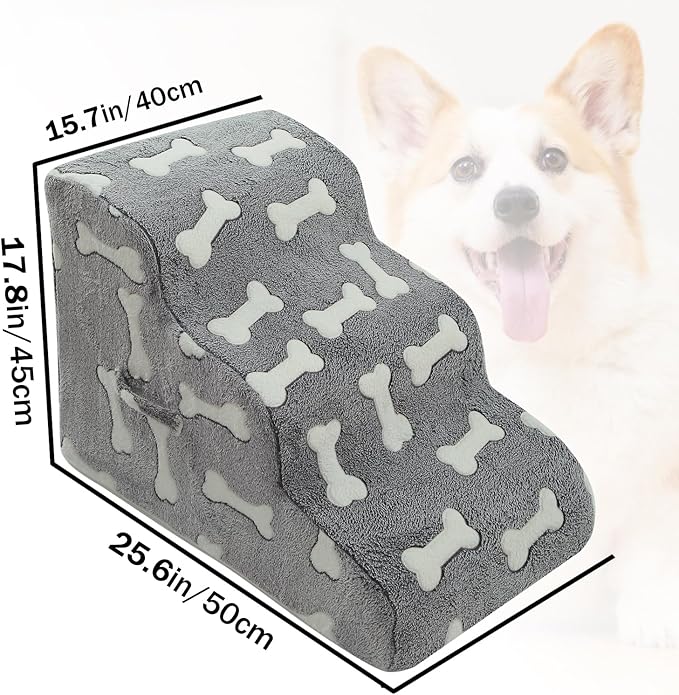 Dog Stairs for Small Dogs 2/3/4-Step Dog 3 - 1)