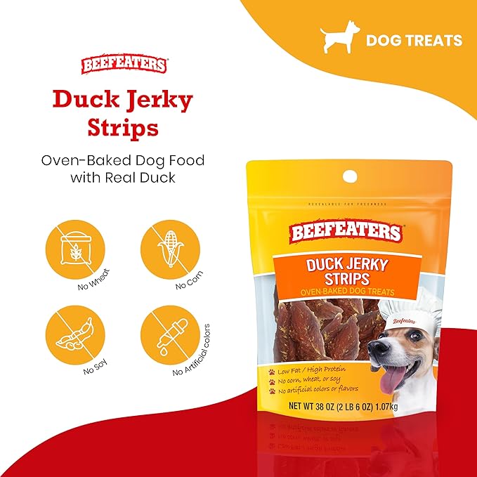Beefeaters Duck Jerky Strip Treats for Dogs 38 oz