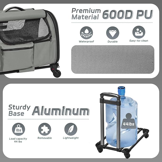 Cat Carrier with Wheels 20 lbs,