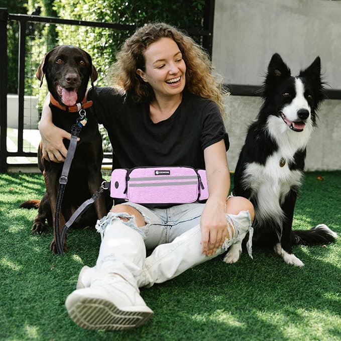 Hands Free Dog Leash with Dog Walking Fanny Pack for Large Medium Small Dogs