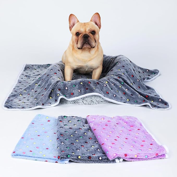 1 Pack 3 Blankets Super Soft Cute Dot