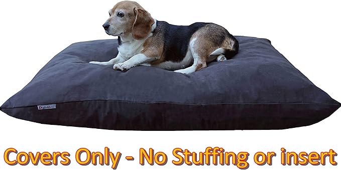 Dogbed4less Do It Yourself DIY Pet Bed Pillow Duvet Suede Cover + Waterproof Internal case for Dog/Cat at Large 48"X29" Espresso Color