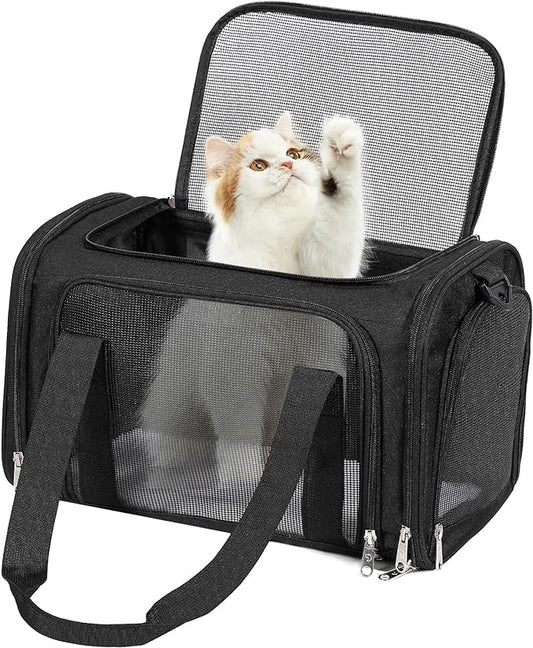 Cat Dog Carrier Up to 15 Lbs TSA Airline Approved Pet Carrier for Small Medium Cats Puppies Dog Carriers for Small Dogs Collapsible Soft Sided Cat Travel Carrier 15.7"x10.2"x10.2"