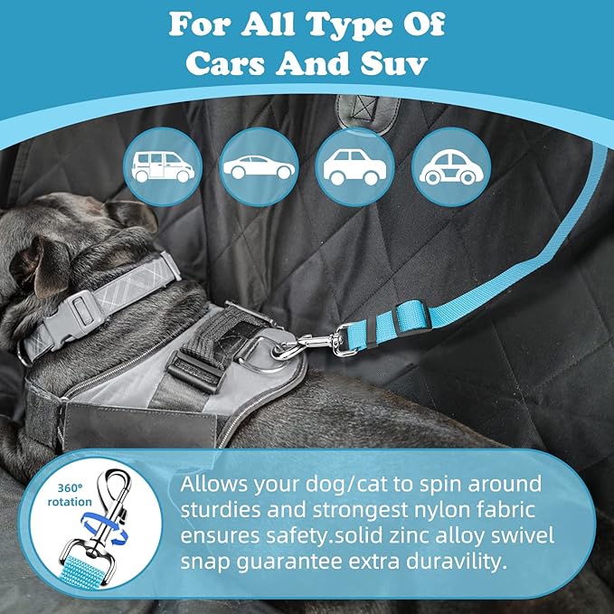 BWOGUE 2 Packs Dog Cat Safety Seat Belt