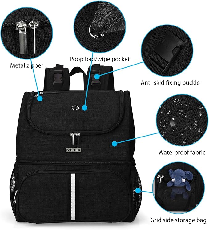 BAGLHER Pet Travel Bag 2 Silicone 2 Food
