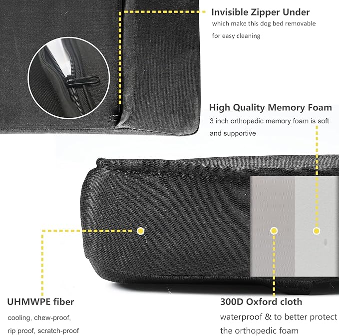Indestructible Dog Beds for Aggressive Chewers Waterproof 41"x27"