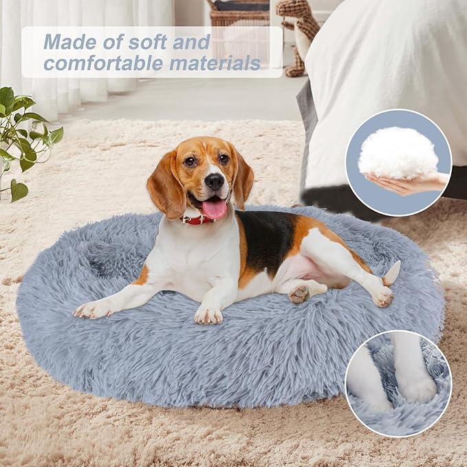 Calming Dog Bed for Small Medium Large Dogs (30 x 30 Inch,