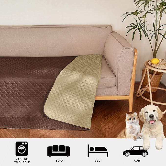 NICETOWN Waterproof Dog Bed Cover Pet Blanket with Anti-Slip Back for Furniture Bed Couch Sofa Cat Blanket Mat for Loveseat Sofa Recliner L-Shape Sofa 30" W 70" L, 1 Piece