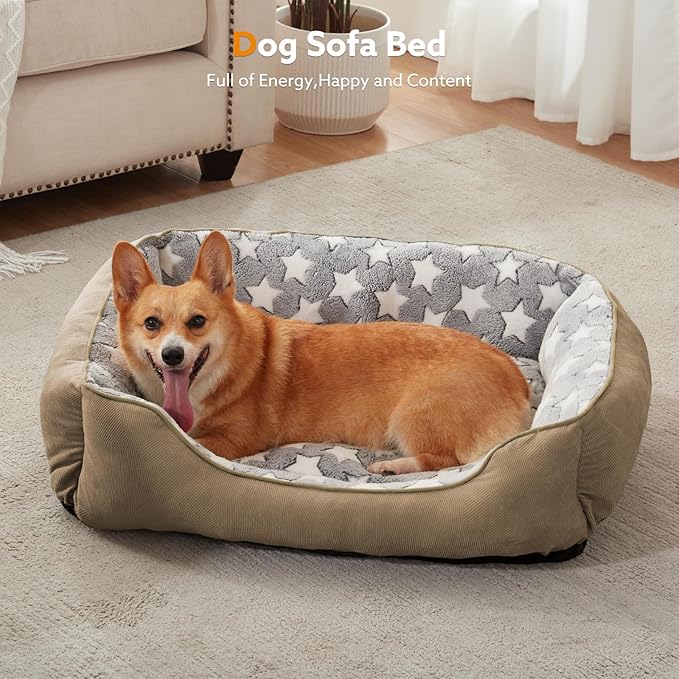 SIWA MARY Dog Bed for Large Size Dogs L(35"x25"x9") Brown