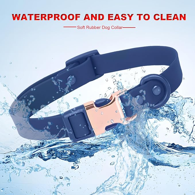 Waterproof Dog Collar with Safety Metal Buckle