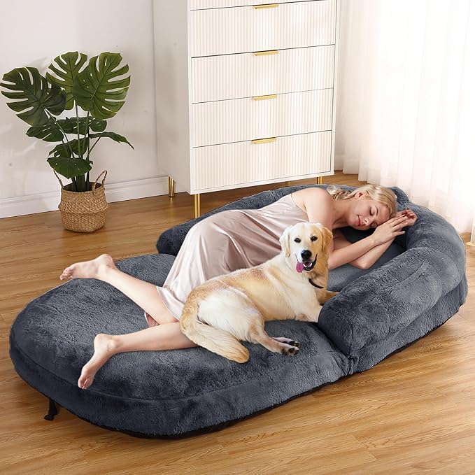 GAOMON Human Size Dog Bed for Adult 71"x43"x10" Giant