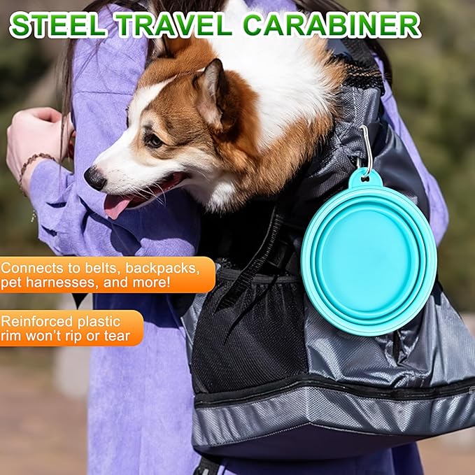 KXK Collapsoble Dog Bowls for Travel 2-Pack Dog