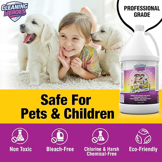 Pet Carpet Cleaner & Urine Odor Eliminator for Strong Odor 128oz Enzyme