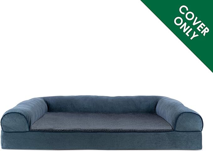 Furhaven Replacement Dog Bed Cover Sherpa & Chenille Sofa-Style