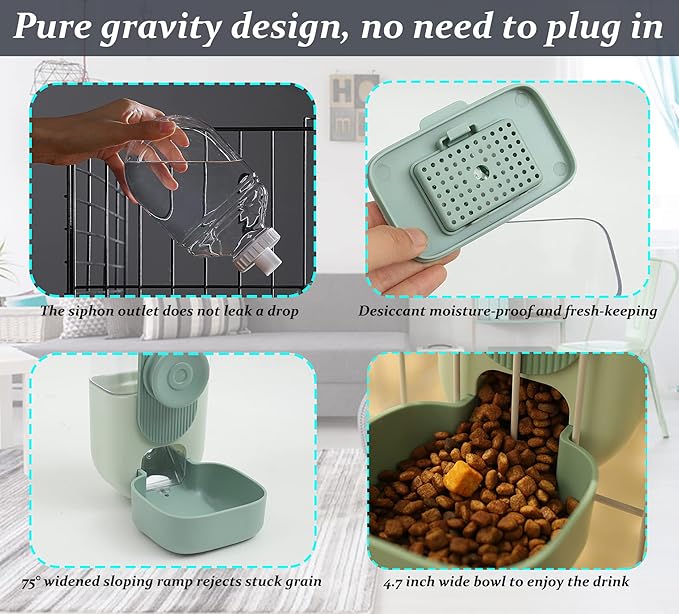 Kenond 35oz Hanging Automatic Pet Food Water Dispenser