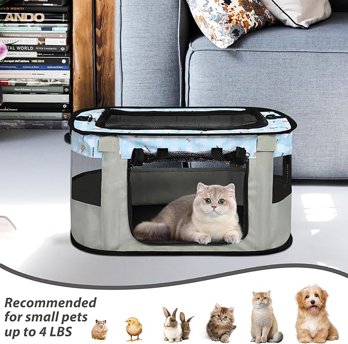 Dog Carriers for Small Dogs Cat Carrier Soft Sided Cat Bag Airline Foldable Pet Travel Carrier Bag with Mat and Carry Bag