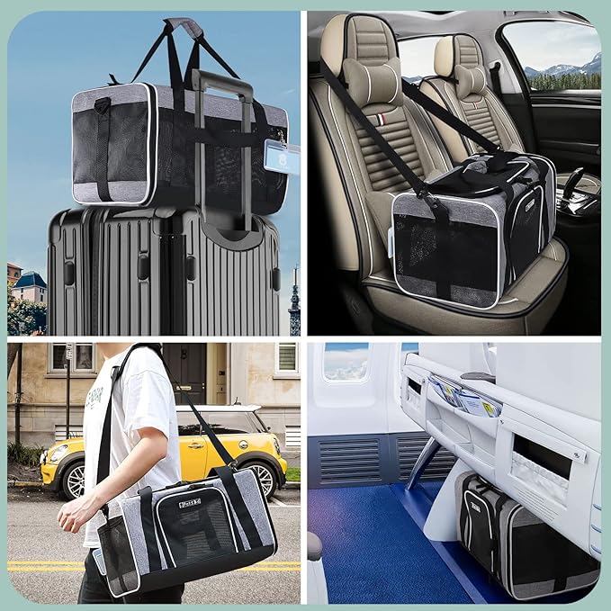 Petskd Pet Carrier 17x11x10.5 Delta American United Airline Approved 5-Sided Breathable