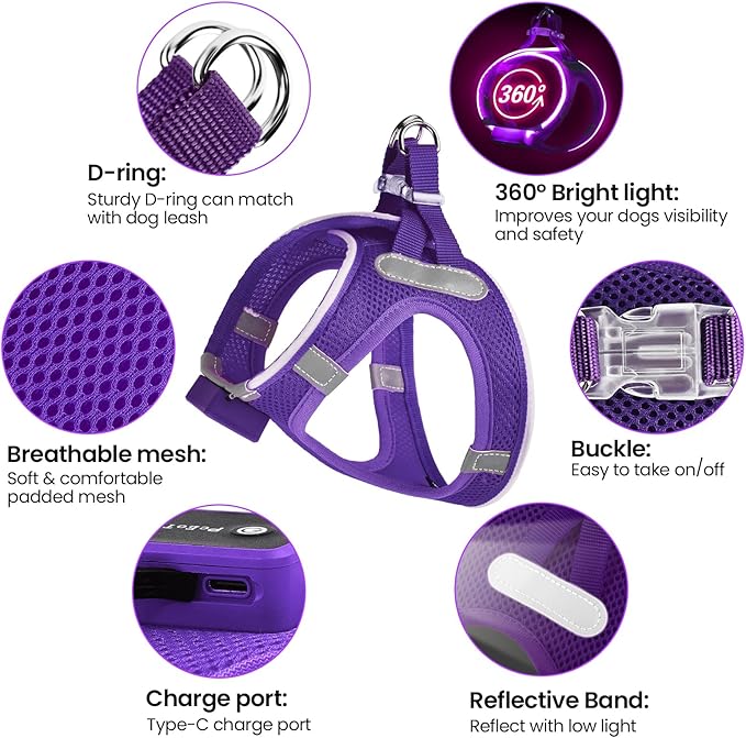 PcEoTllar Light Up Dog Harness