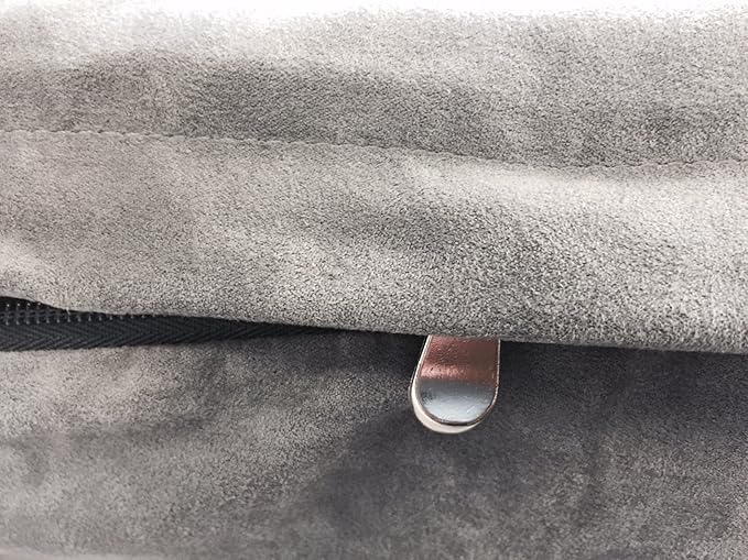 Dogbed4less DIY Pet Bed Pillow Grey Microsuede Duvet Cover and Waterproof Internal case for Medium Large Dog at 41X27X4 Inch