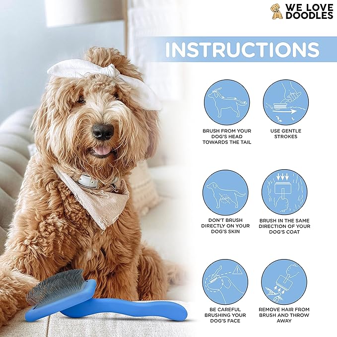 We Love Doodles Dog Slicker Brush for Grooming Pet Hair