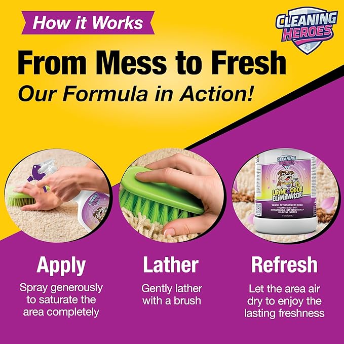 Pet Carpet Cleaner & Urine Odor Eliminator for Strong Odor 128oz Enzyme