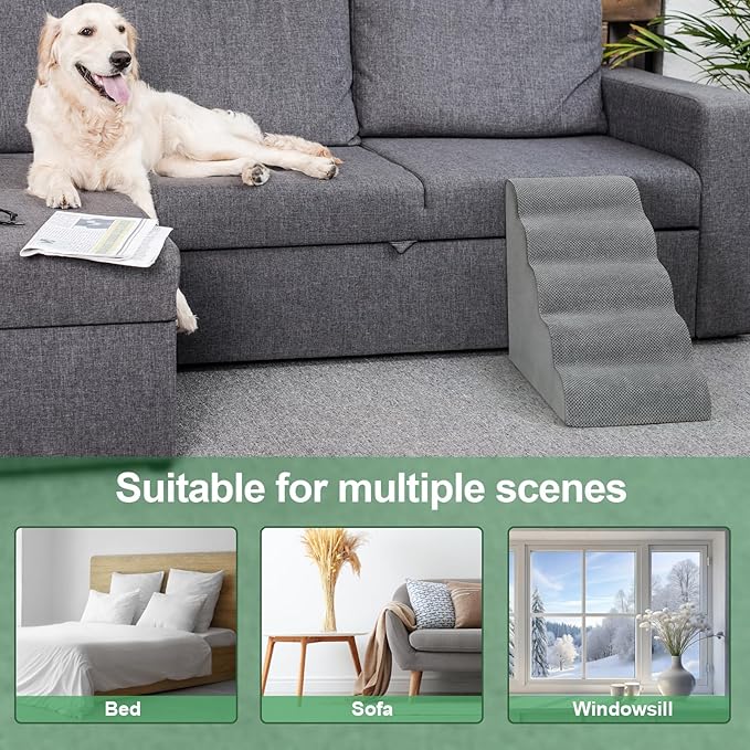 Dog Stairs for High Bed 5 Tier 22" Non-Slip