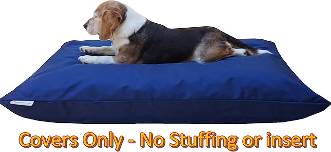 Do It Yourself DIY Pet Bed Pillow Duvet 1680 Durable Cover and Waterproof Internal case for Dog/Cat at Medium 36"X29" Navy Blue Color