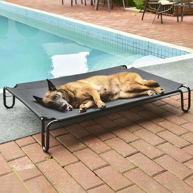 pettycare Elevated Outdoor Dog Bed 65 lbs,Black