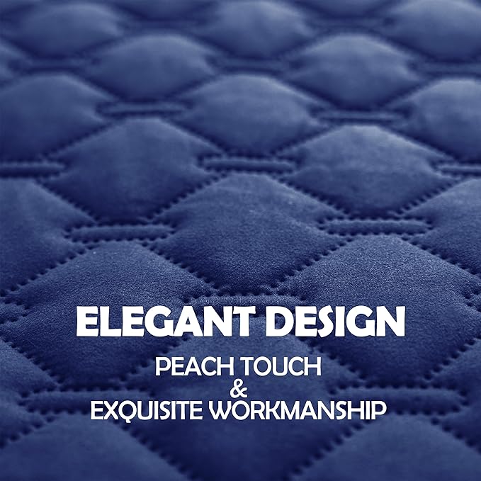 gogobunny 100% Double Sided Waterproof Dog Blanket Soft Pet Bed Cover Reversible Protect Furniture Couch Sofa Car for Puppy Large Dog Cat (Dark Navy/Light Navy 30x30 Inch 1))