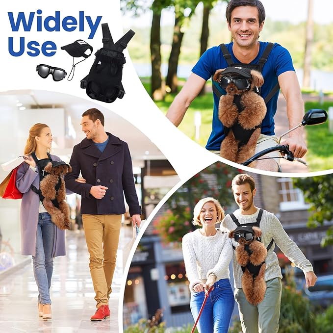 3 Pcs Pet Carrier Backpack Sunglasses Hat Set
