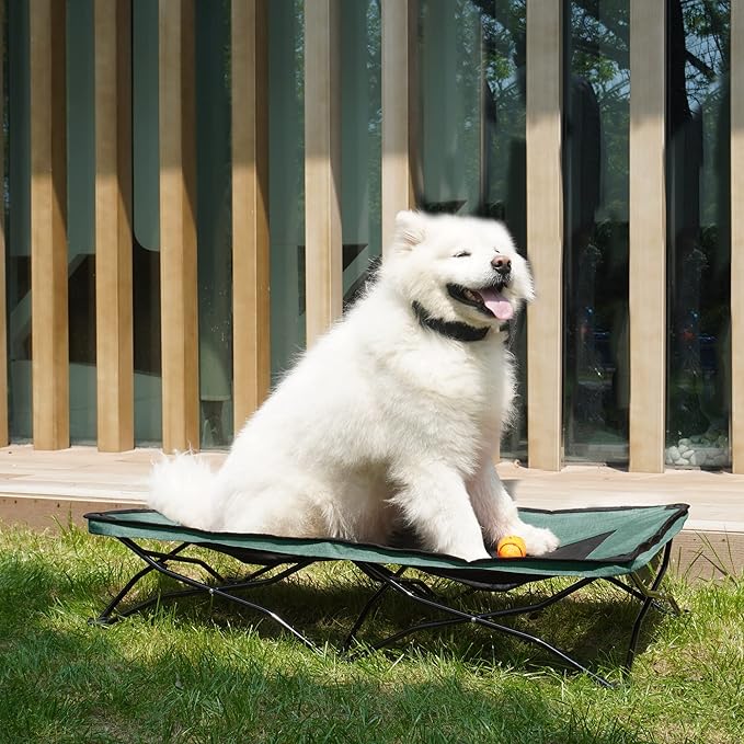 Folding Outdoor Raised Elevated Cooling Dog Cot Beds for Large Dogs 47 Inches