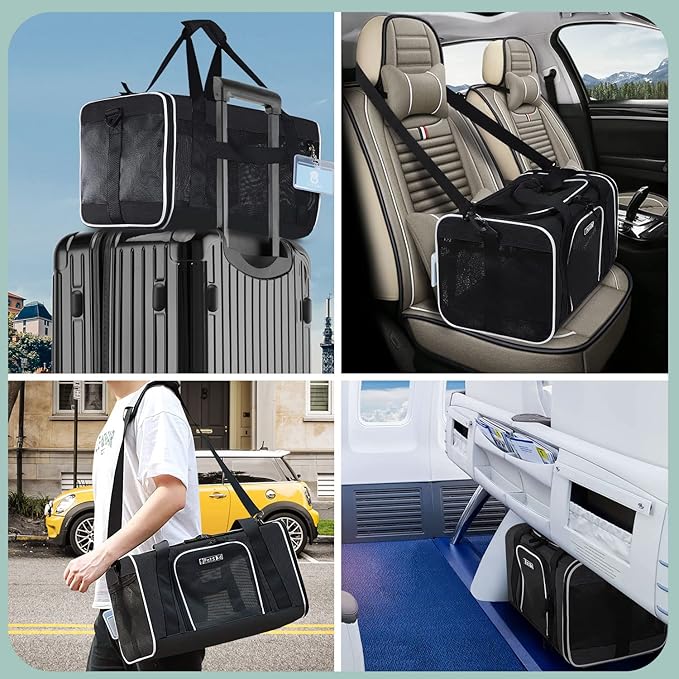 Petskd Pet Carrier 17x11x10.5 Delta American United Airline Approved 5-Sided Breathable