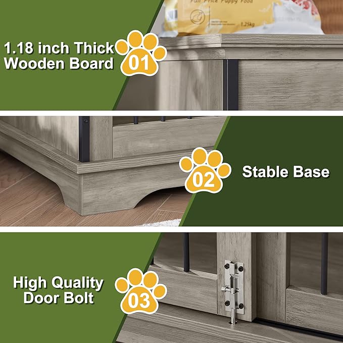 NicBex Dog Crate Furniture 35.4" L