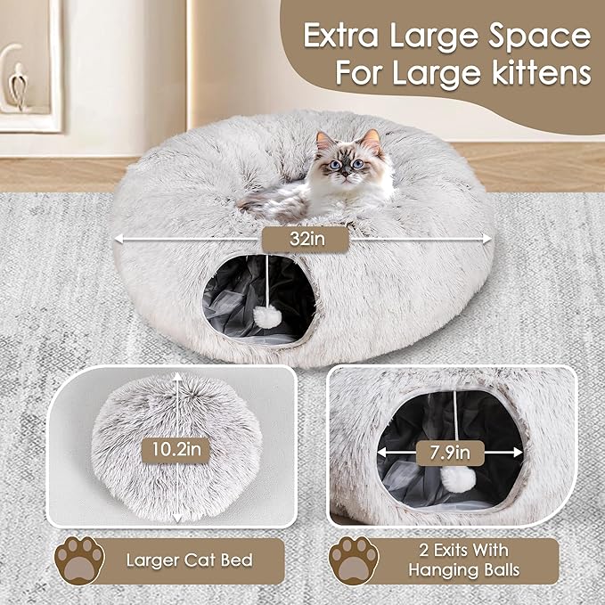 Cat Tunnel Bed for Indoor Cats
